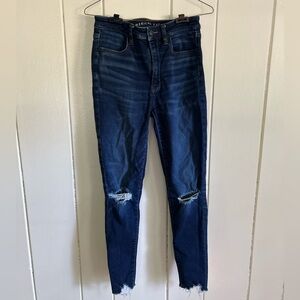 - American Eagle high waisted raw hem skinny jeans/jeggings (next level stretch)